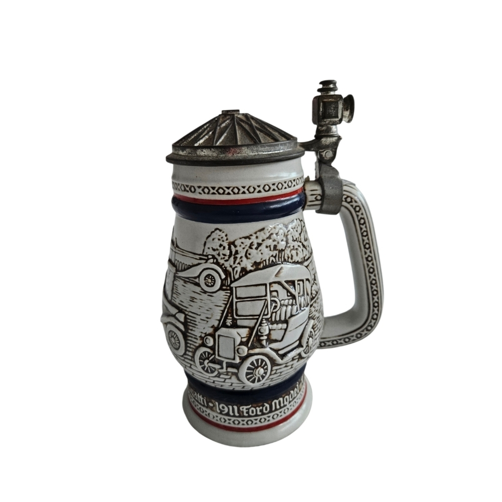 Avon Ceramic Lidded Beer Stein with Handcrafted Design - Picture 7 of 7